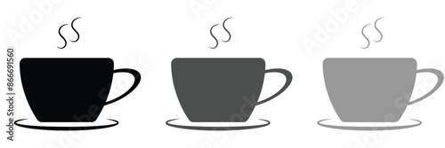 Cup of coffee. Coffee cup icon. Coffee icon isolated on white  background. Vector Illustration.