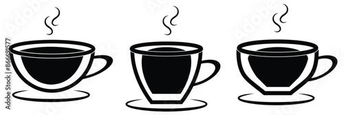 Cup of coffee. Coffee cup icon. Coffee icon isolated on white  background. Vector Illustration.