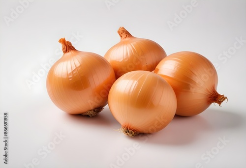 Wallpaper Mural Two Orange Onions on a White Background - Fresh and Flavorful Cooking Essentials Torontodigital.ca