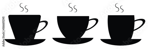  Cup of coffee. Coffee cup icon. Coffee icon isolated on white background. Vector Illustration.