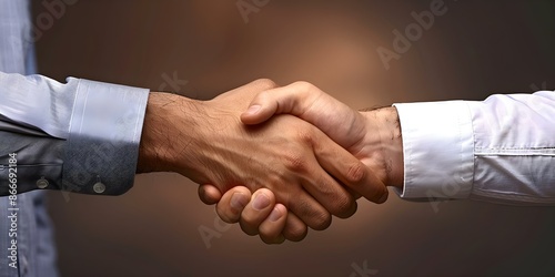 Businessmen shaking hands in partnership for financial success and growth in stock market. Concept Business Partnership, Financial Success, Stock Market Growth, Handshake, Businessmen