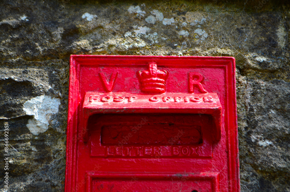 Top of a Victorian Post Office Wall Post box from 1857 Top of a Victorian Post Office Wall Post box from 1857