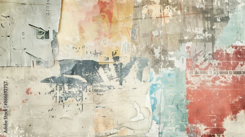 Abstract background using various vintage sheets of paper, texts and textures.
