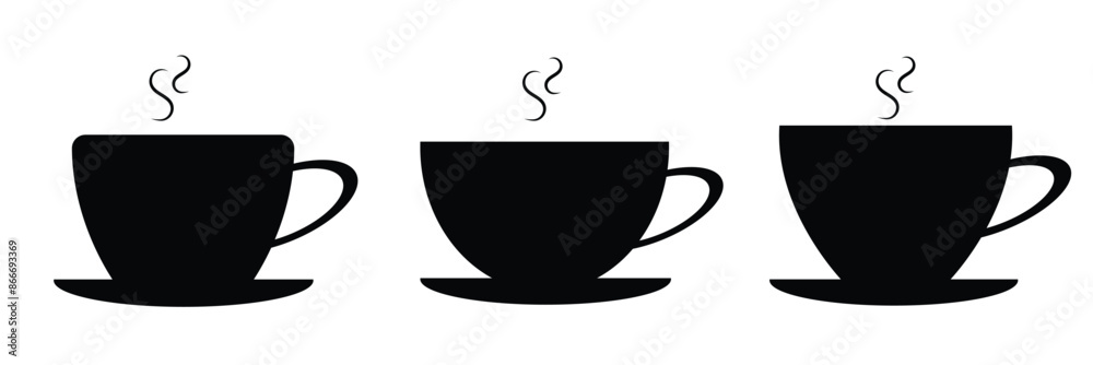 Cup of coffee. Coffee cup icon. Coffee icon isolated on white background. Vector Illustration. Cup of coffee. Coffee cup icon. Coffee icon isolated on white background. Vector Illustration.