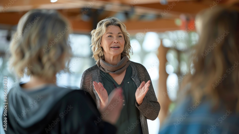 A senior woman sharing her knowledge during a community workshop, providing valuable insights and fostering a sense of unity and collaboration. A senior woman sharing her knowledge during a community workshop, providing valuable insights and fostering a sense of unity and collaboration.