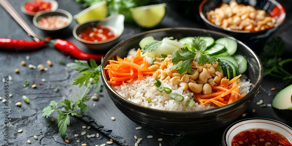 Traditional Vietnamese dish made with broken rice Com Tam. Concept Vietnamese cuisine, Com Tam recipe, Broken rice dishes, Traditional Vietnamese foods, Vietnamese street food Traditional Vietnamese dish made with broken rice Com Tam. Concept Vietnamese cuisine, Com Tam recipe, Broken rice dishes, Traditional Vietnamese foods, Vietnamese street food