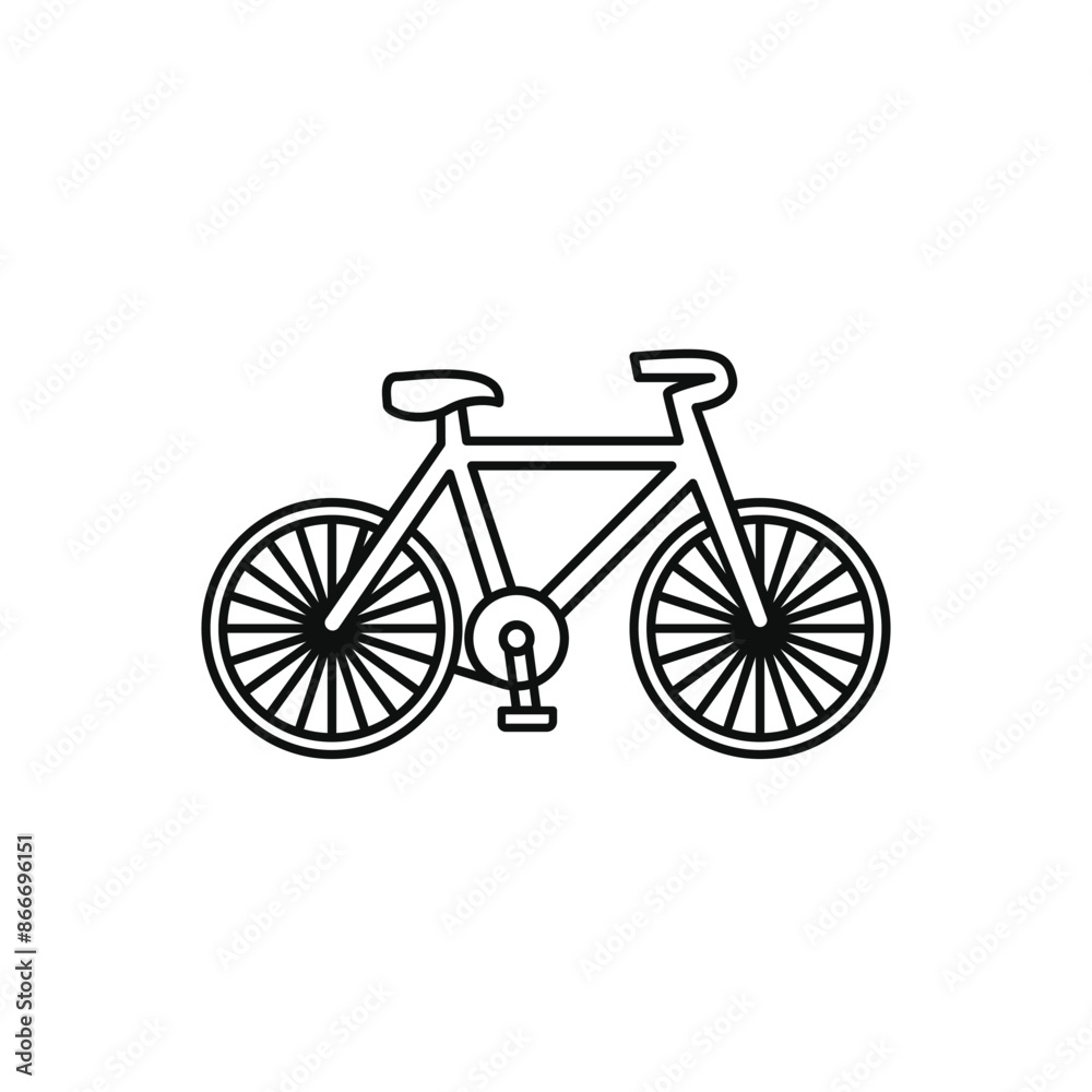 Fototapeta premium realistic bicycle line art vector illustration