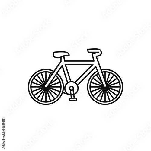 realistic bicycle line art vector illustration