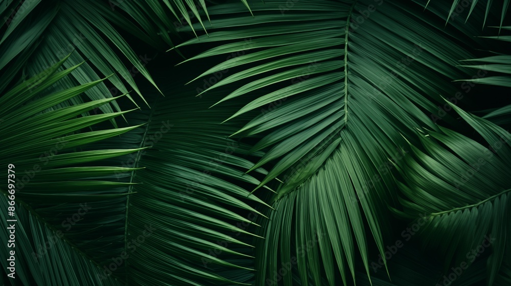 Palm leaves background.
