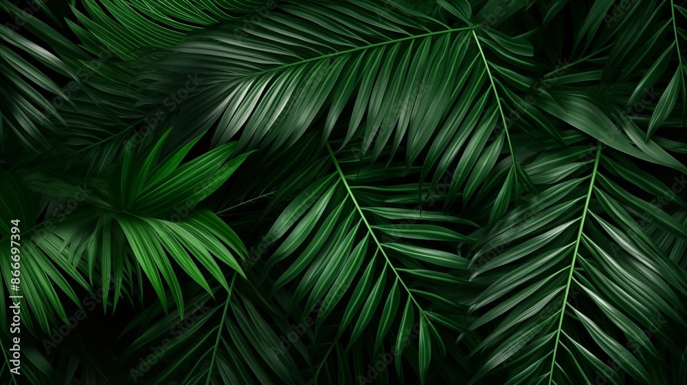 Palm leaves background.