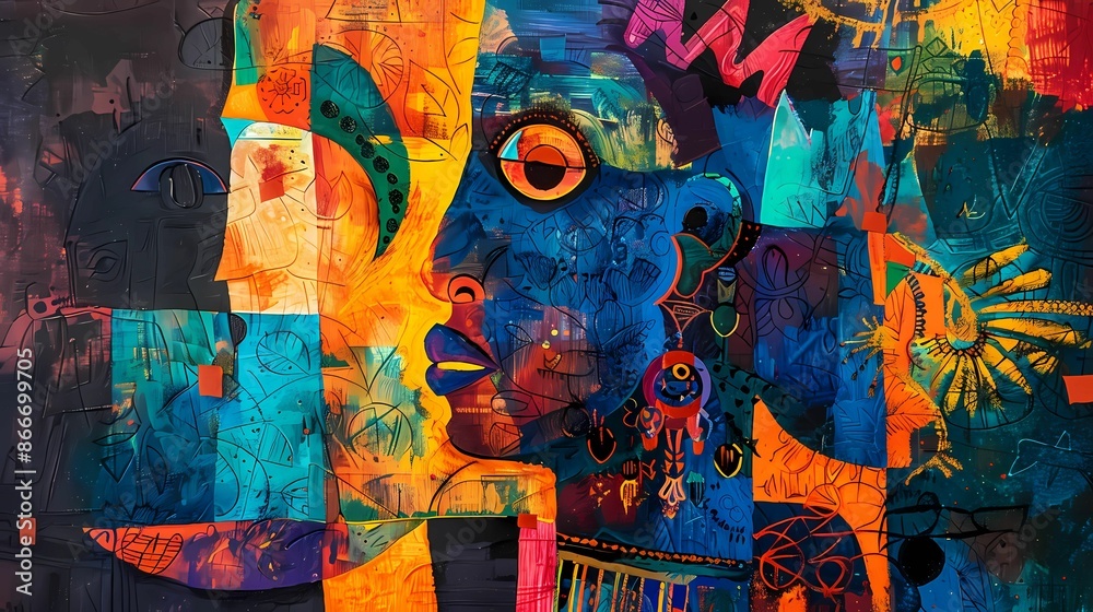 Obraz premium Abstract background colorful abstract painting representing Indian culture, Generative AI illustrations. 