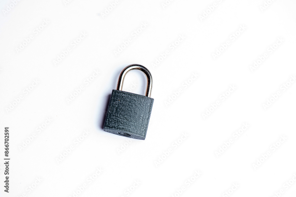 close lock on isolated white background close lock on isolated white background
