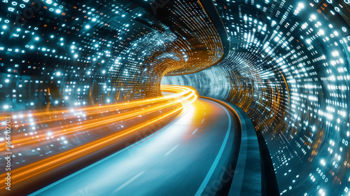 Digital concept to visualize speedy data transfer