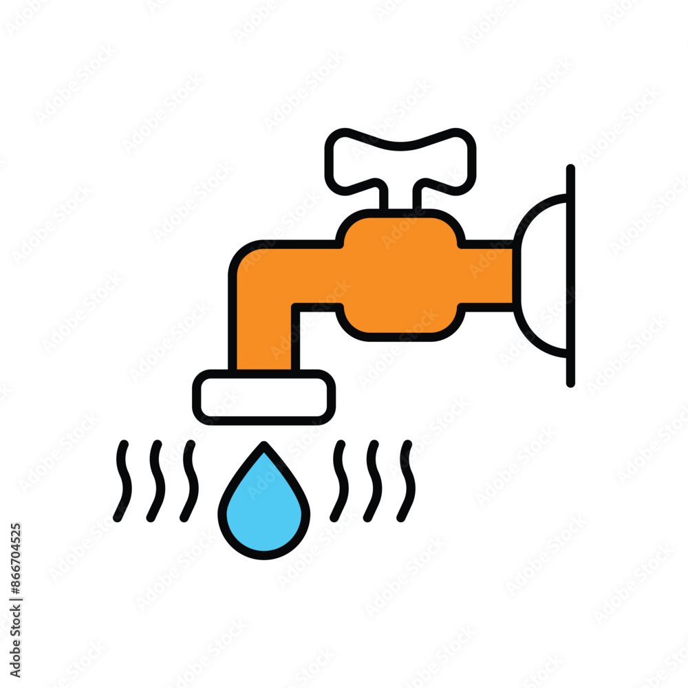 hot water tap icon with white background vector stock illustration hot water tap icon with white background vector stock illustration
