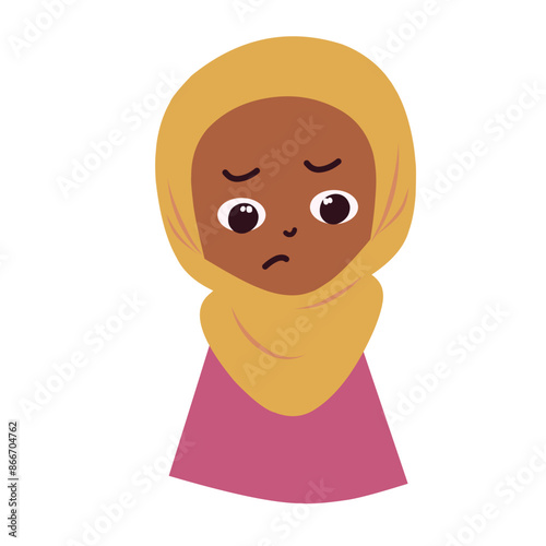 Hijab girl disappointed face