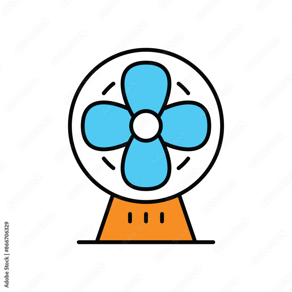 fan icon with white background vector stock illustration