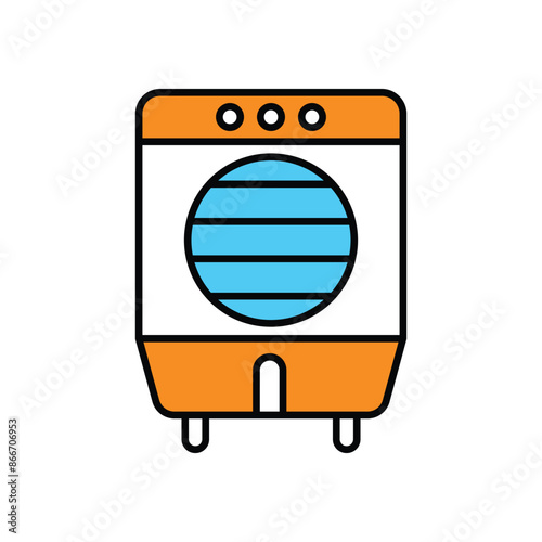 air cooler icon with white background vector stock illustration