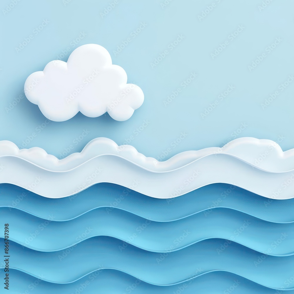 A conceptual depiction of meteorology with weather patterns and cloud formations, isolated on a clean background with room for text A conceptual depiction of meteorology with weather patterns and cloud formations, isolated on a clean background with room for text