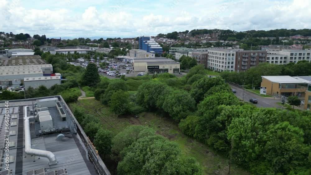High Angle View of Residential District at Portishead Bristol City of Southwest England, United Kingdom of Great Britain. May 26th, 2024 High Angle View of Residential District at Portishead Bristol City of Southwest England, United Kingdom of Great Britain. May 26th, 2024