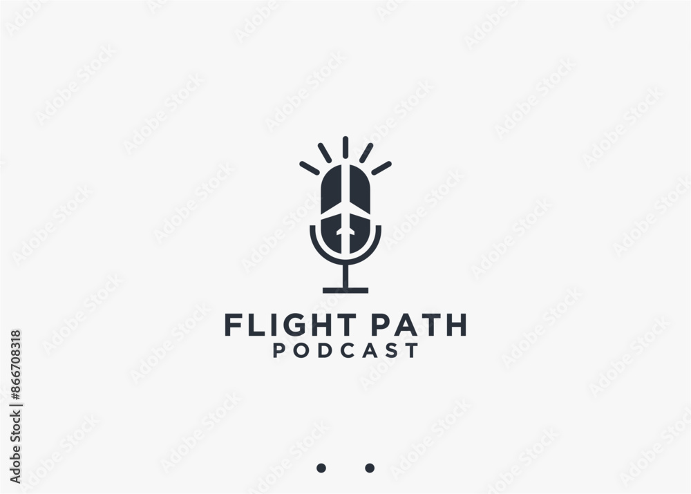 airplane podcast logo design vector silhouette illustration airplane podcast logo design vector silhouette illustration