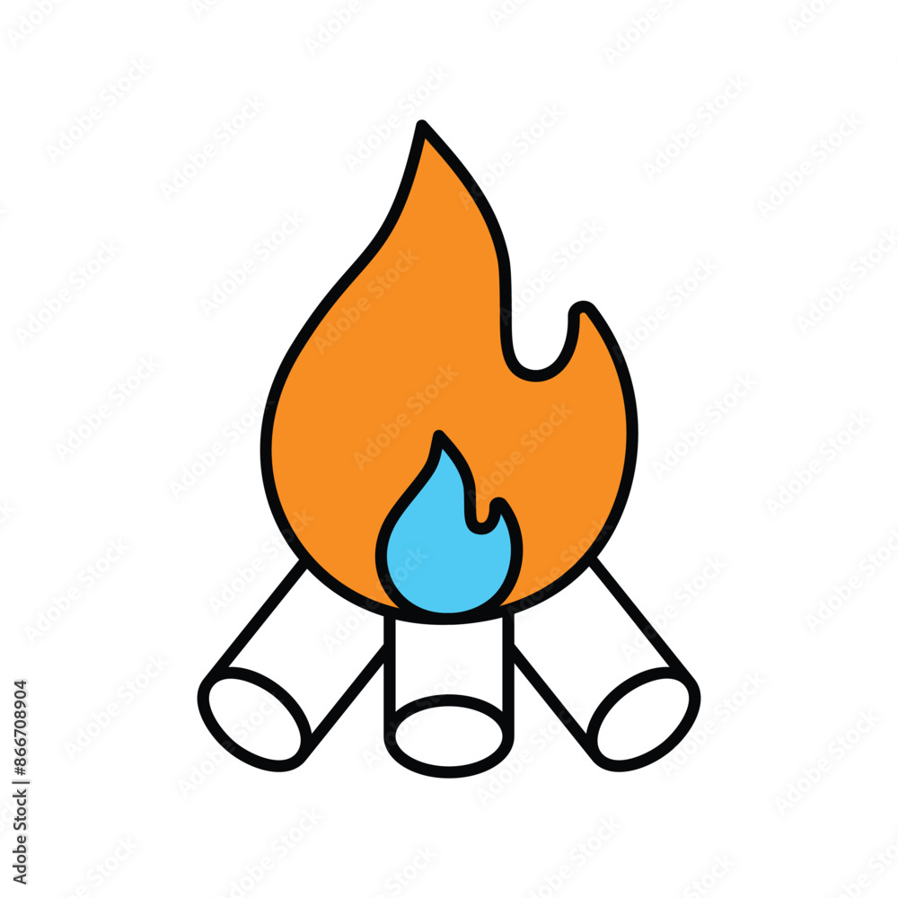 bonfire icon with white background vector stock illustration bonfire icon with white background vector stock illustration