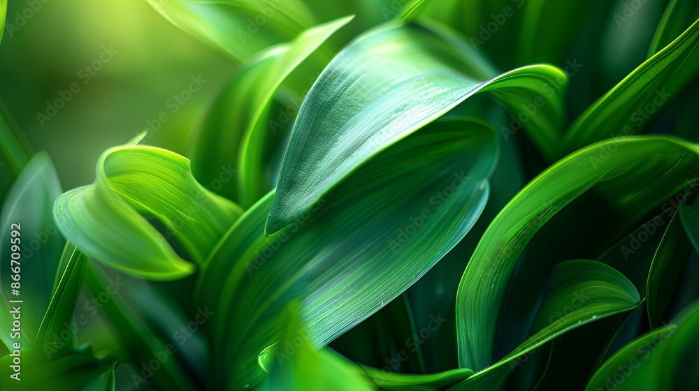 Green tropical plant close-up Green tropical plant close-up