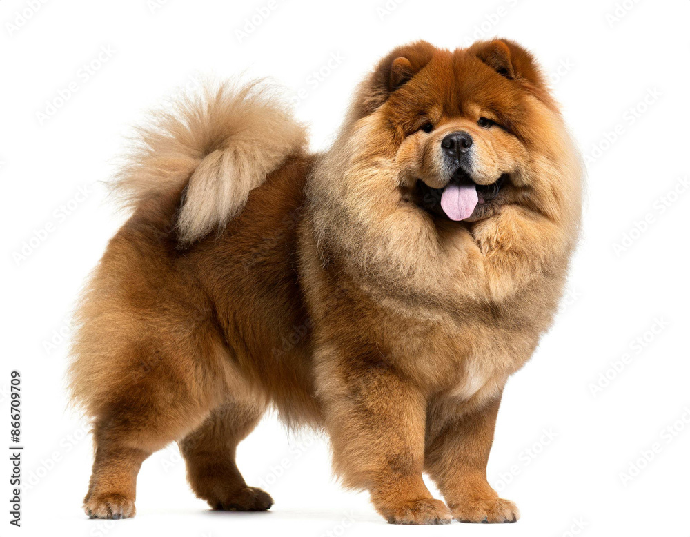 Chow chow stehend auf vier beinen isoliert auf weißen Hintergrund, Freisteller Chow chow stehend auf vier beinen isoliert auf weißen Hintergrund, Freisteller