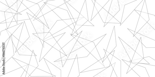Abstract background with liens and triangles shape on white background. White and grey geometric overlapping rectangle pattern Geometric background soft shadows as patten ..White polygon textured .