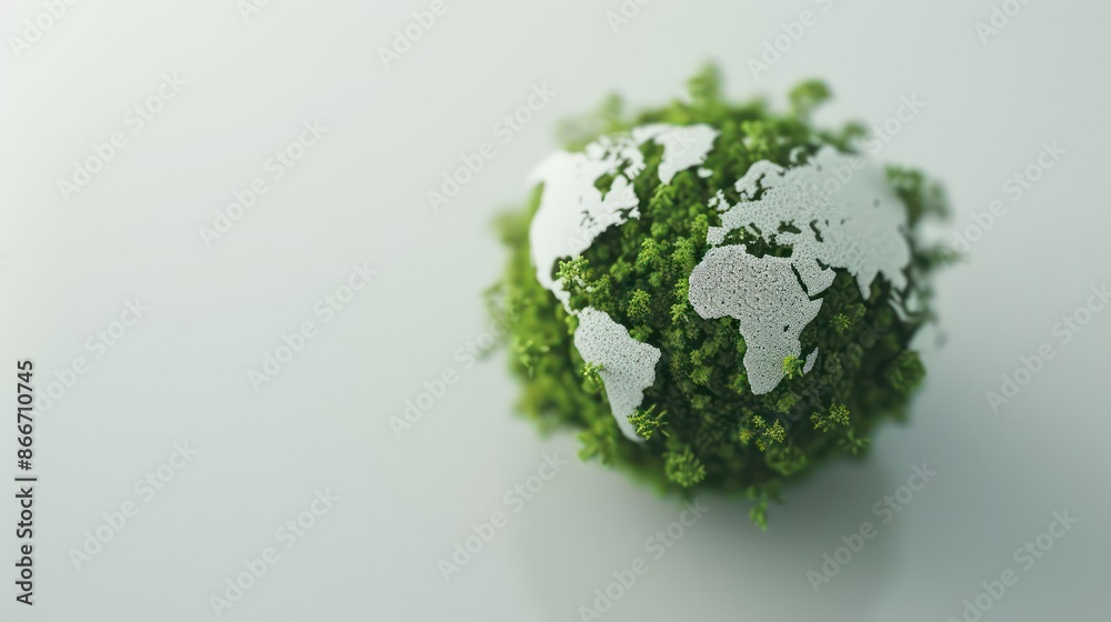 A conceptual image of ecology with interconnected ecosystems and environmental symbols, isolated on a clean backdrop with room for text A conceptual image of ecology with interconnected ecosystems and environmental symbols, isolated on a clean backdrop with room for text