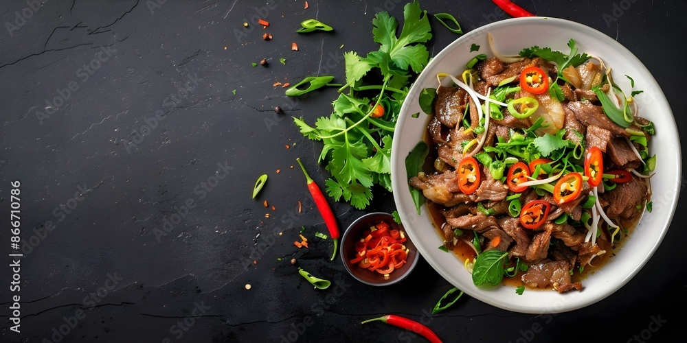 Shaking Beef A Popular Vietnamese Dish Known as Bo Luc Lac. Concept Vietnamese Cuisine, Shaking Beef, Bo Luc Lac, Traditional Dishes, Asian Cooking Shaking Beef A Popular Vietnamese Dish Known as Bo Luc Lac. Concept Vietnamese Cuisine, Shaking Beef, Bo Luc Lac, Traditional Dishes, Asian Cooking