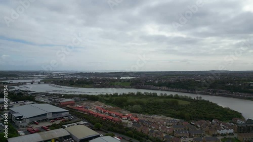 Aerial View of Strood Town of Rochester, Kent, England United Kingdom. April 20th, 2024 photo