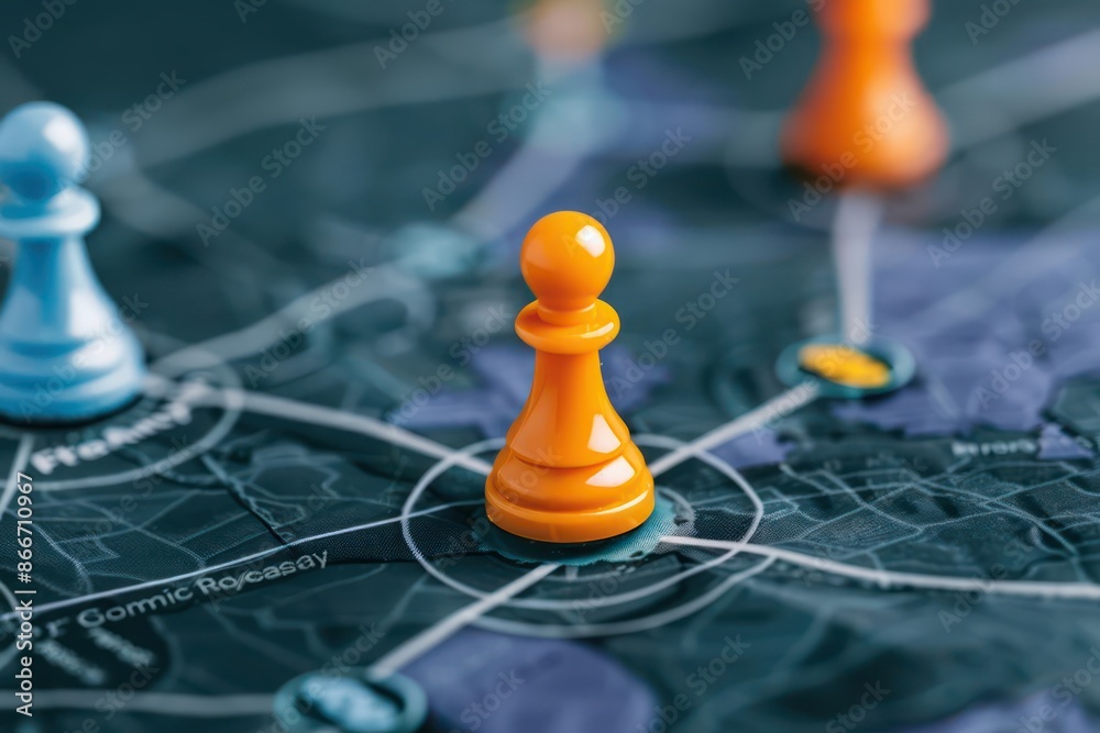 A conceptual image of positioning strategies with competitive analysis and brand maps, perfect for a strategic banner with ample copy space