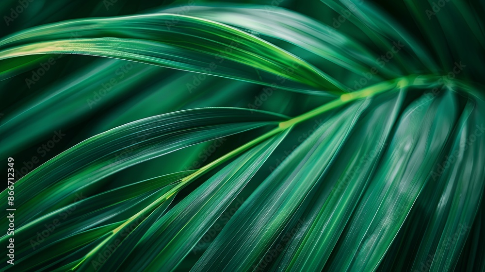 Green tropical plant close-up Green tropical plant close-up