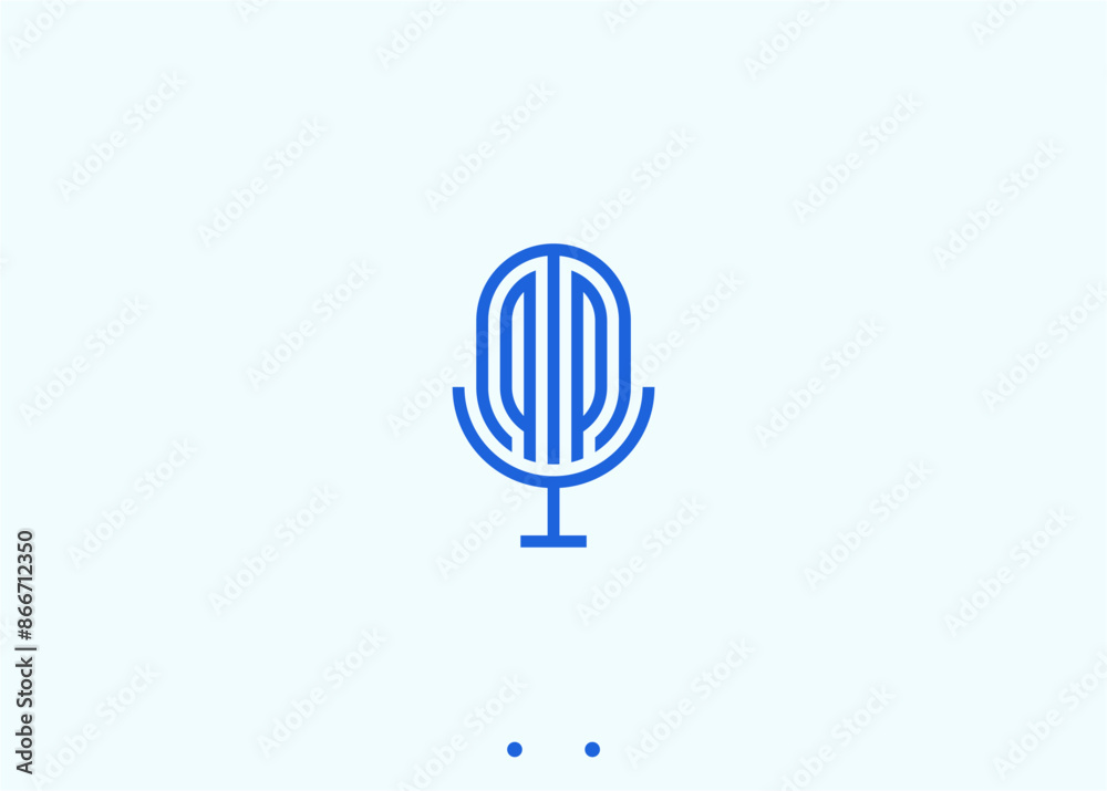 letter pp with microphone podcast logo design vector silhouette illustration letter pp with microphone podcast logo design vector silhouette illustration