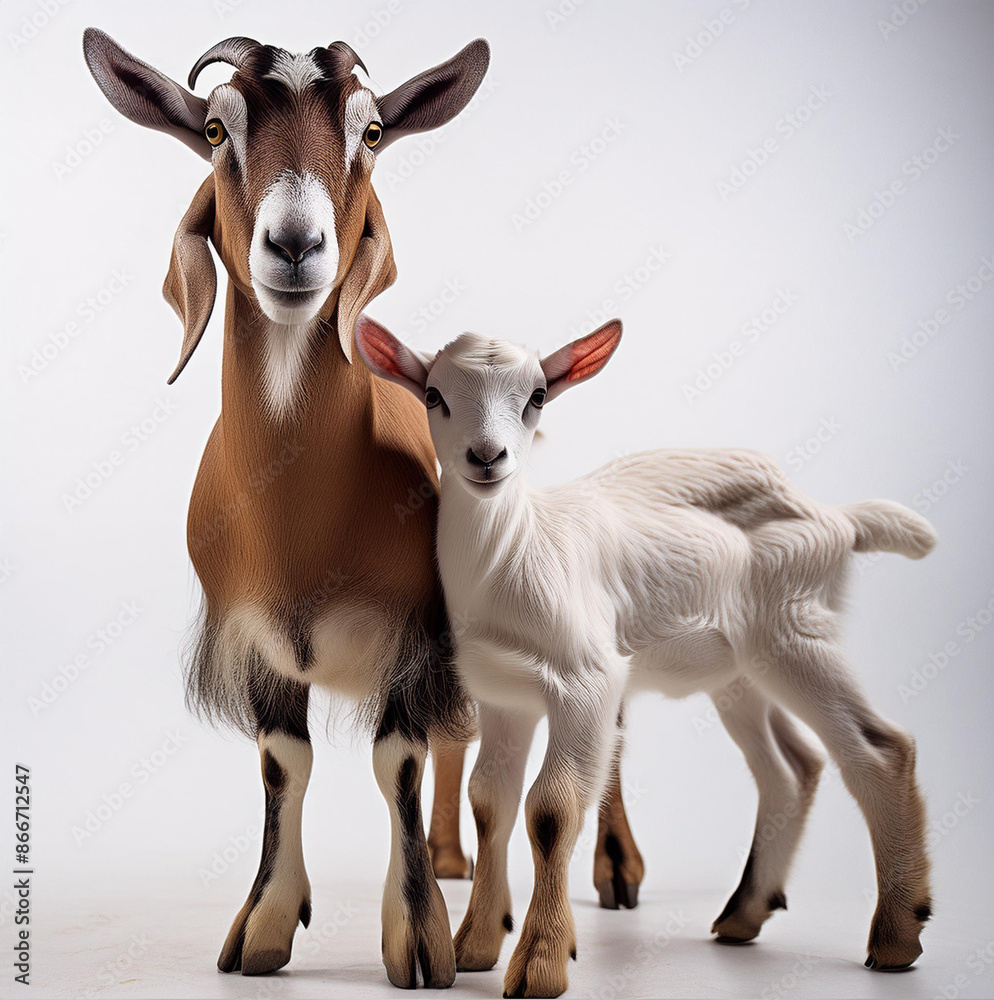 Fototapeta premium chèvre, animal, ferme, mammifère, nature, gazon, agricultura, blanc, animal, klaxon, bétail, klaxon, domestique, rural, tête, fourrure, brun, barbe, prairie, agriculture, alpage, été, cheveux, isolé, 