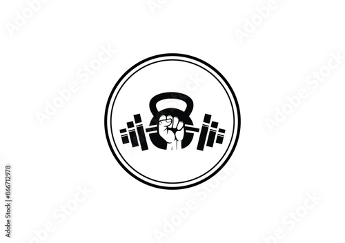 Kettle Bell Initial Logo Vector