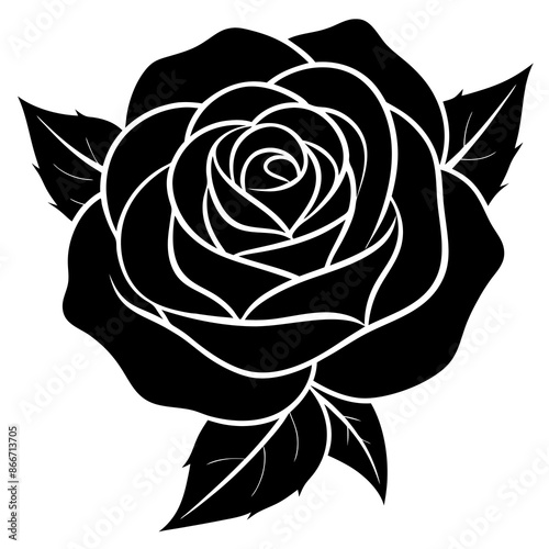 black and white rose
