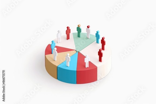 A detailed illustration of market segmentation with grouped demographics and behavioral data, ideal for a targeted marketing banner with space for copy