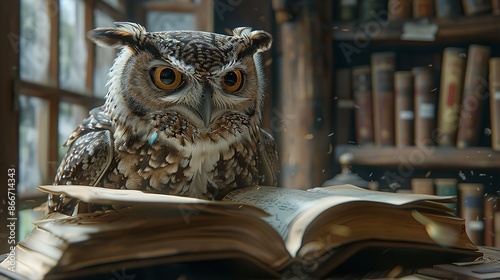 Wallpaper Mural "Professor Owl Reading in a Library (8K) Transparent Photorealistic"

 Torontodigital.ca