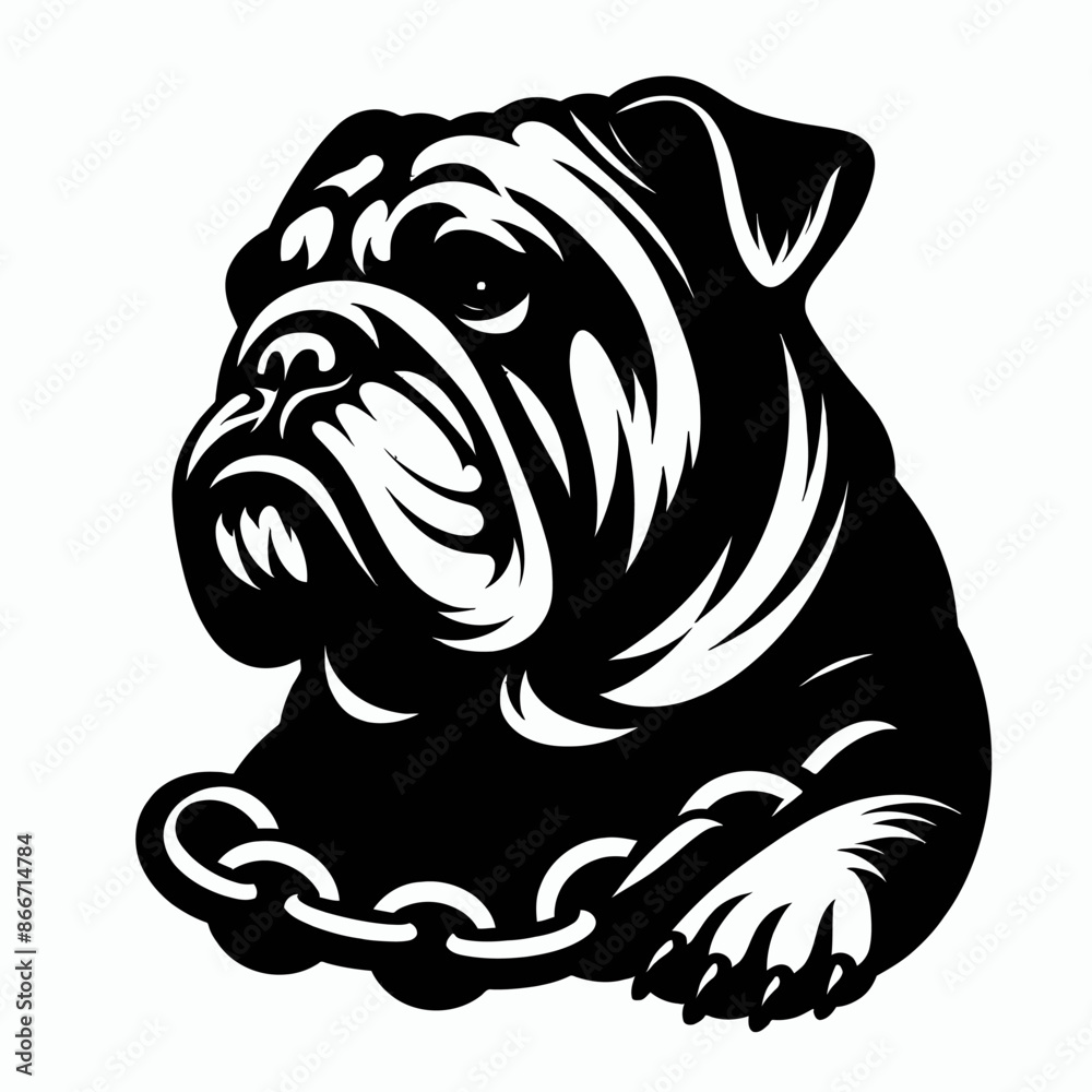custom made wallpaper toronto digital Bulldog lap dog breed face head isolated pet animal