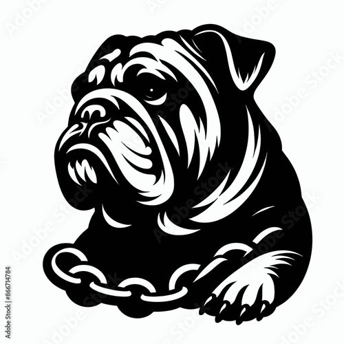 Wallpaper Mural  Bulldog lap dog breed face head isolated pet animal Torontodigital.ca