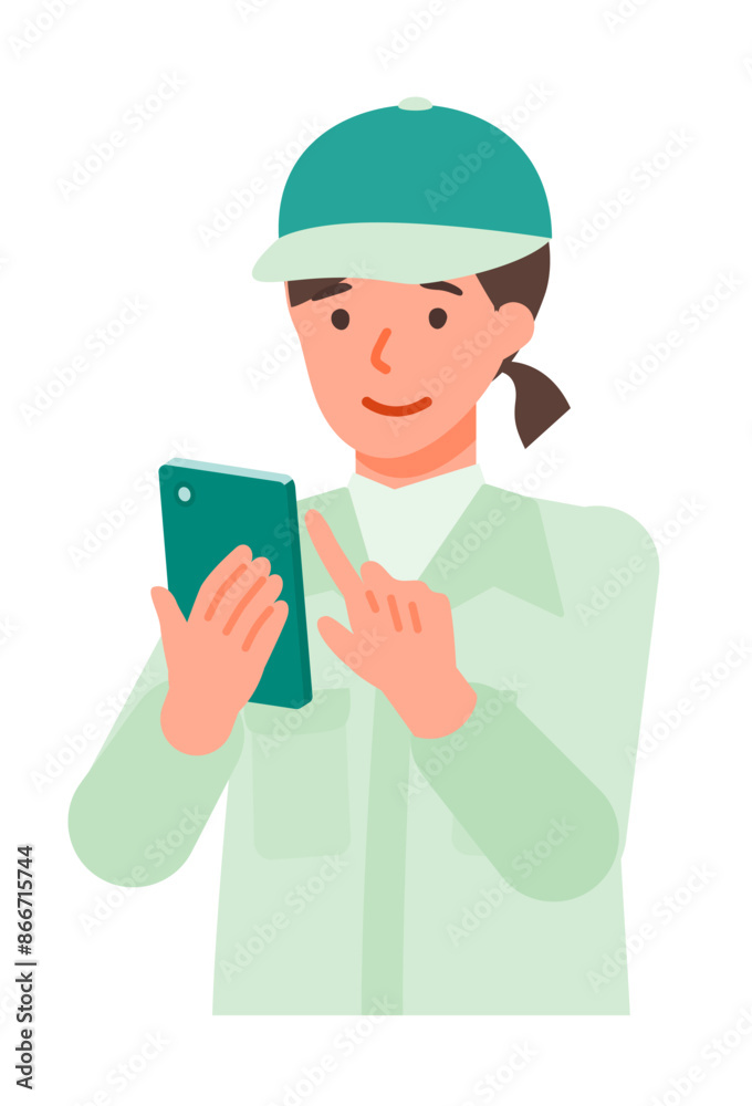 Working Woman. Concept for Problem Solving. Woman cartoon character. People face profiles avatars and icons. Close up image of smartphone Woman. Working Woman. Concept for Problem Solving. Woman cartoon character. People face profiles avatars and icons. Close up image of smartphone Woman.