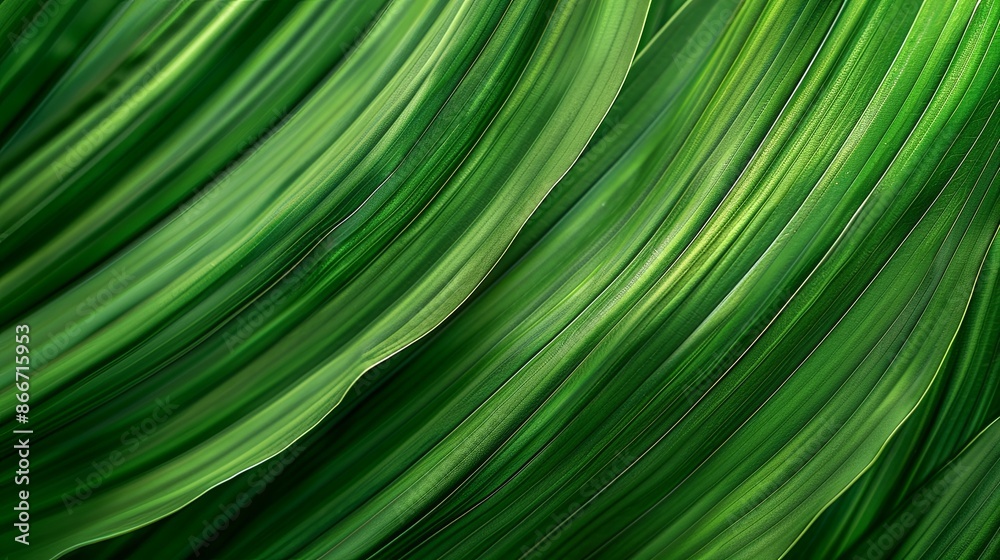Green tropical plant close-up