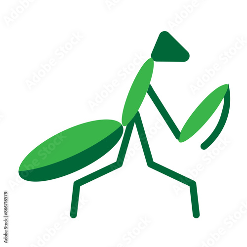 Praying Mantis Vector Flat Icon Design
