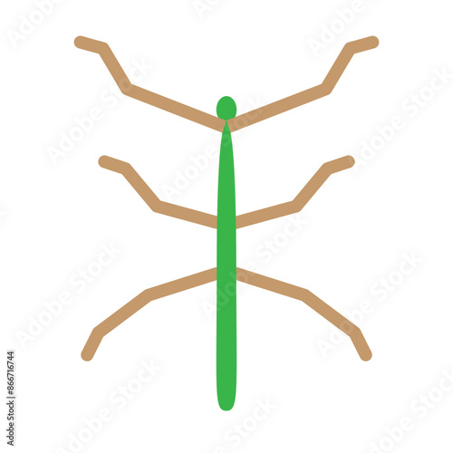 Stick Insect Vector Flat Icon Design