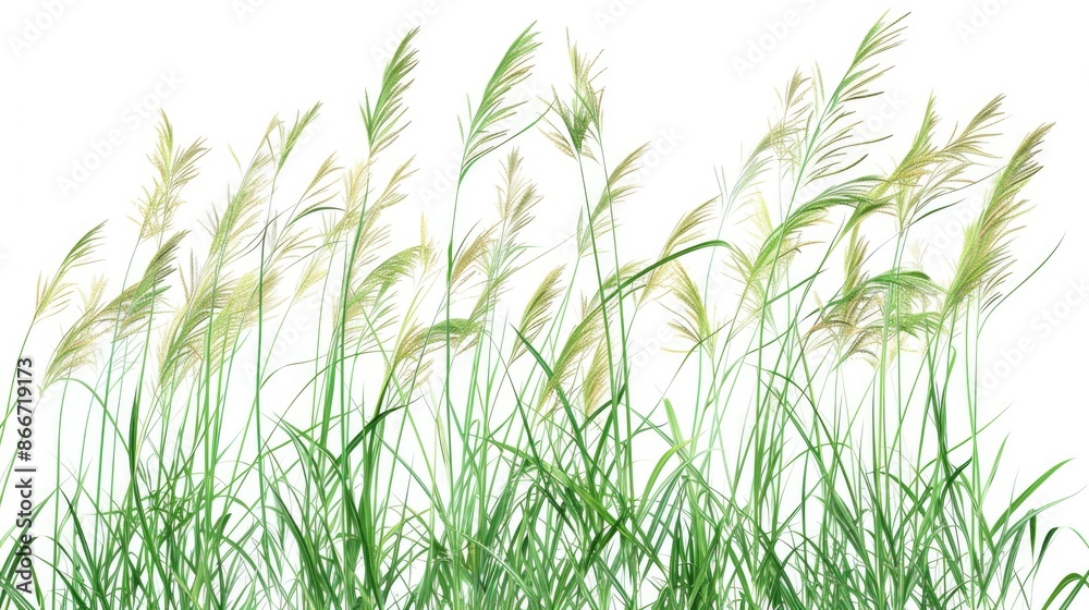 Obraz premium A cluster of tall grass swaying gently in the breeze