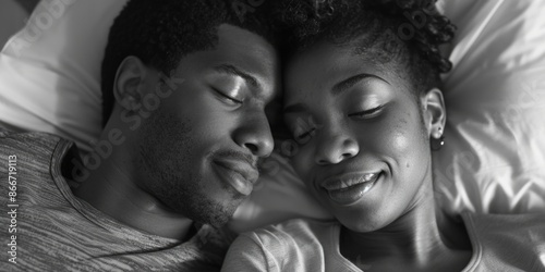 A couple lying in bed, possibly after intimacy or just relaxing together