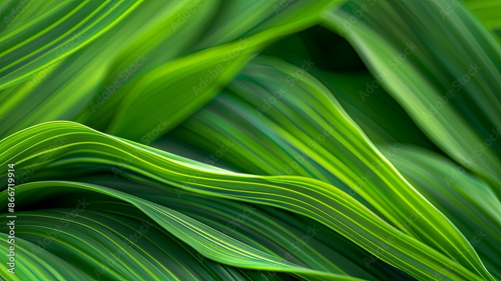Green tropical plant close-up Green tropical plant close-up