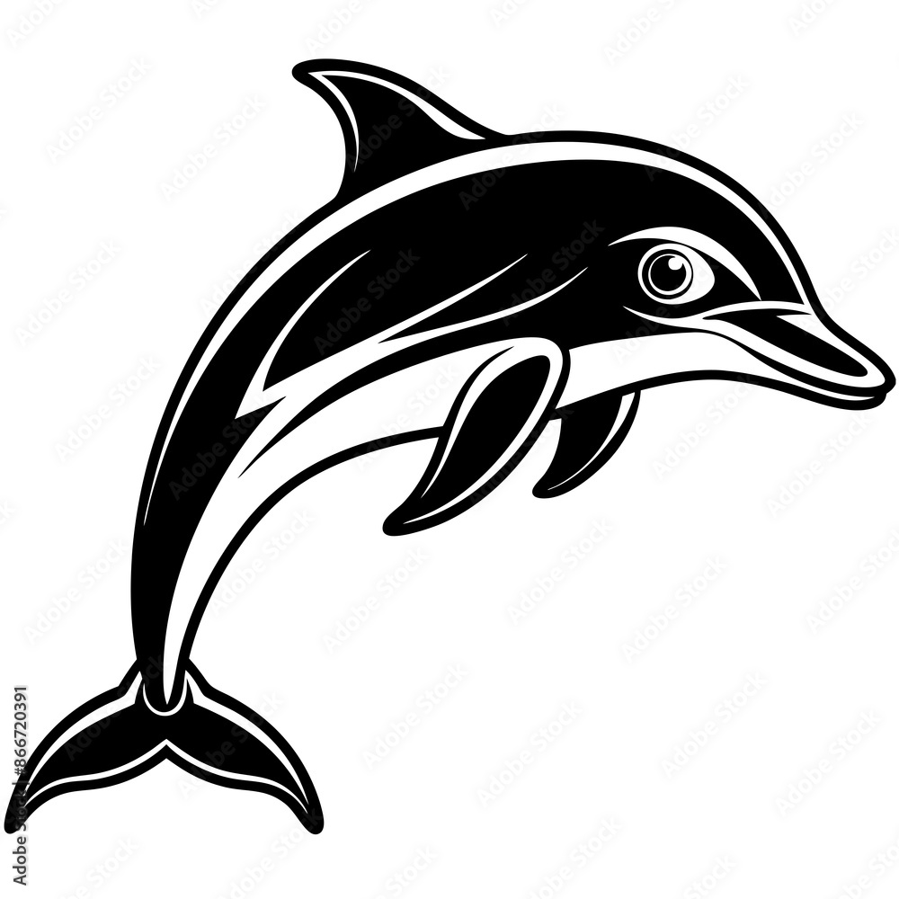 Fototapeta premium silhouette of a dolphin