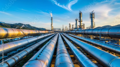 A recycling plant. Industry pipeline transport petrochemistry, gas and oil refining.
